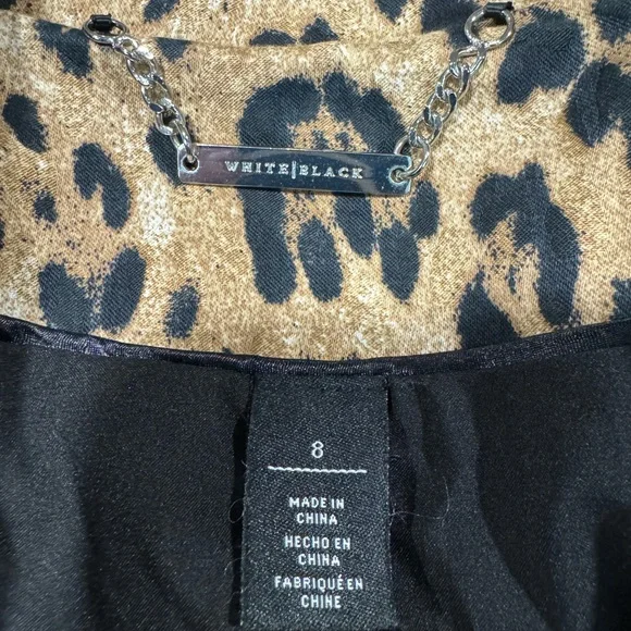 White House Black Market Leopard Print Swing Jacket, Size 8 - Picture 3 of 5